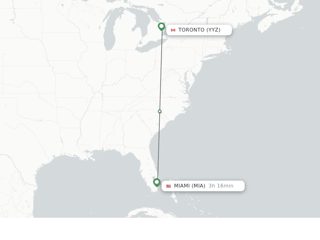 Toronto to Miami flight distance