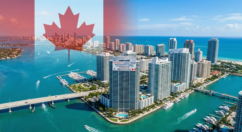 Canadian snowbirds selling Florida property — Miami condos with for sale signs