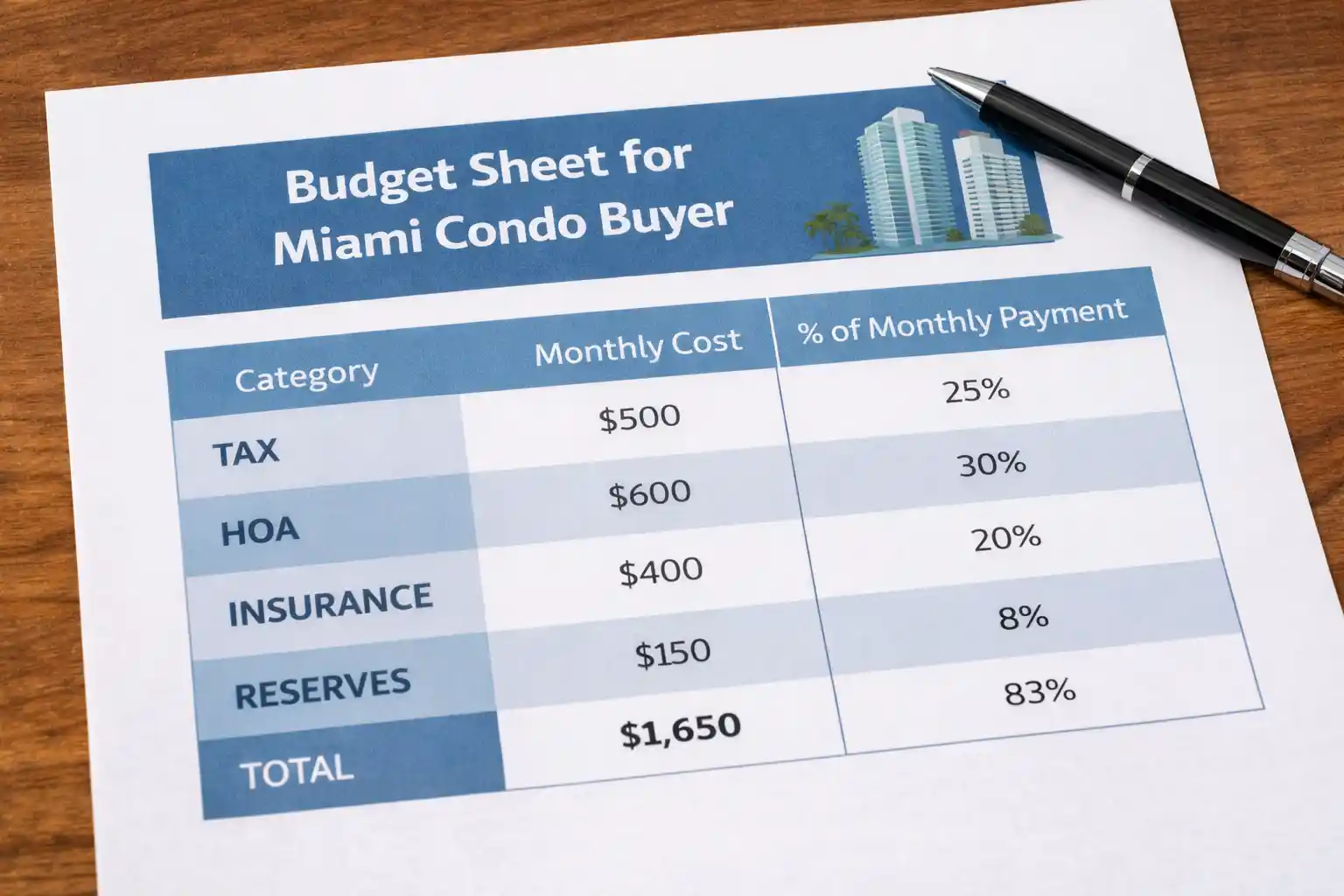 Miami budget for Florida property taxes for non residents