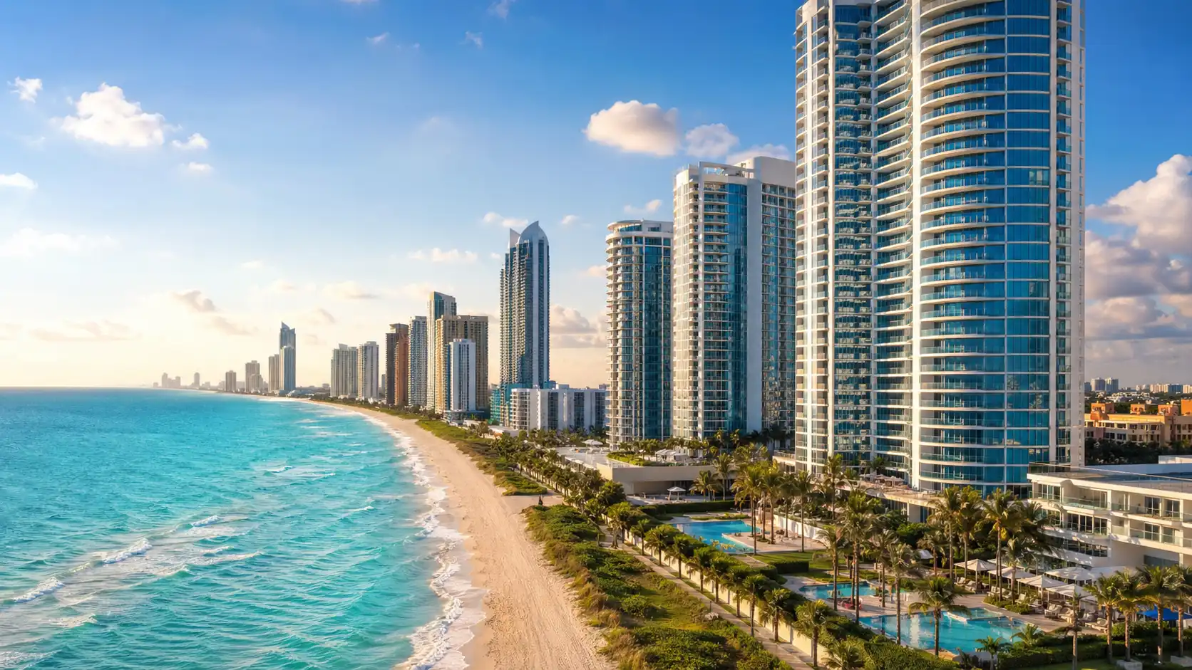Sunny Isles Beach oceanfront condo towers in Florida