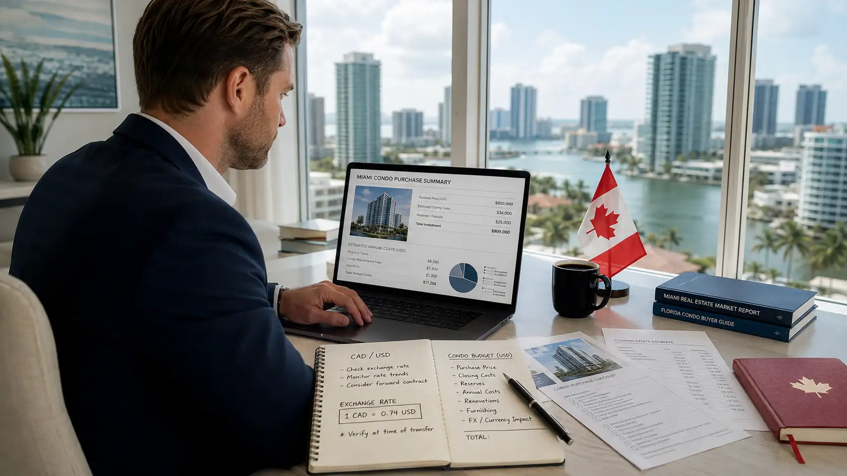 Canadian buyers reviewing Florida condo milestone inspection documents