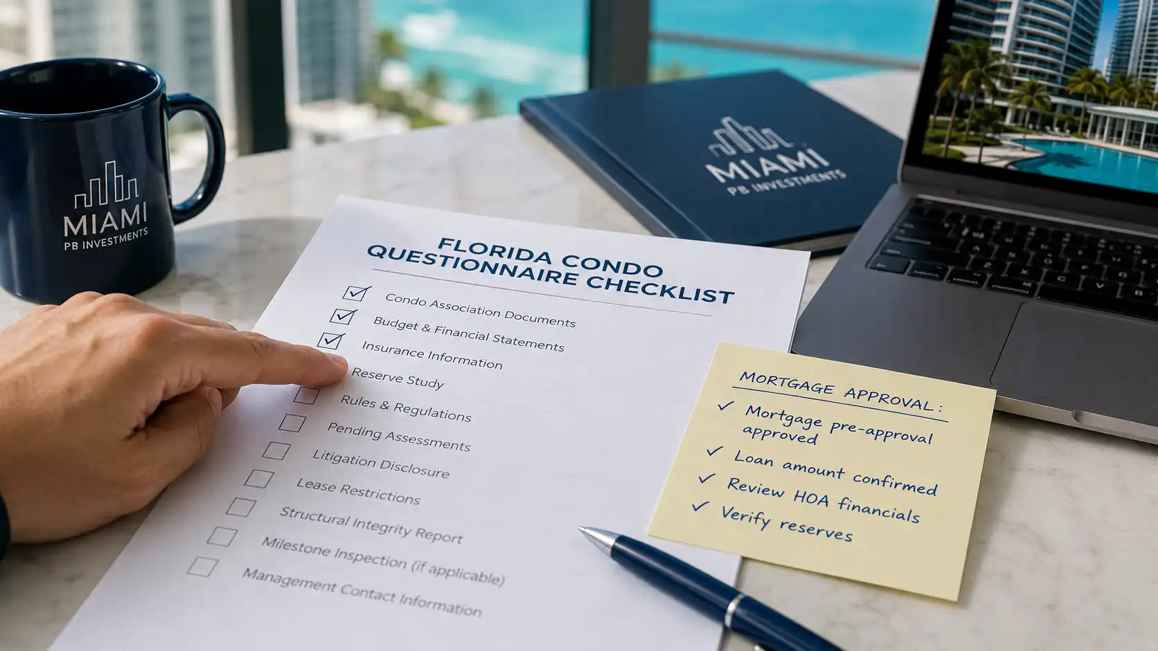 Condo project questionnaire review during Miami condo financing