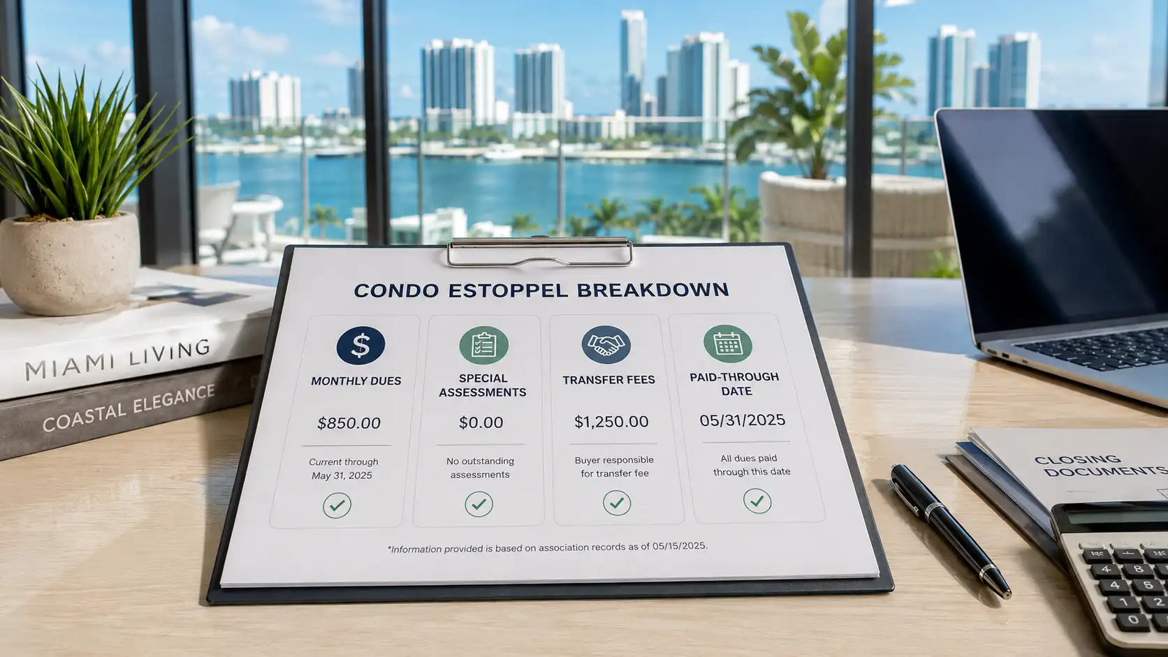 Condo estoppel fees and assessments breakdown