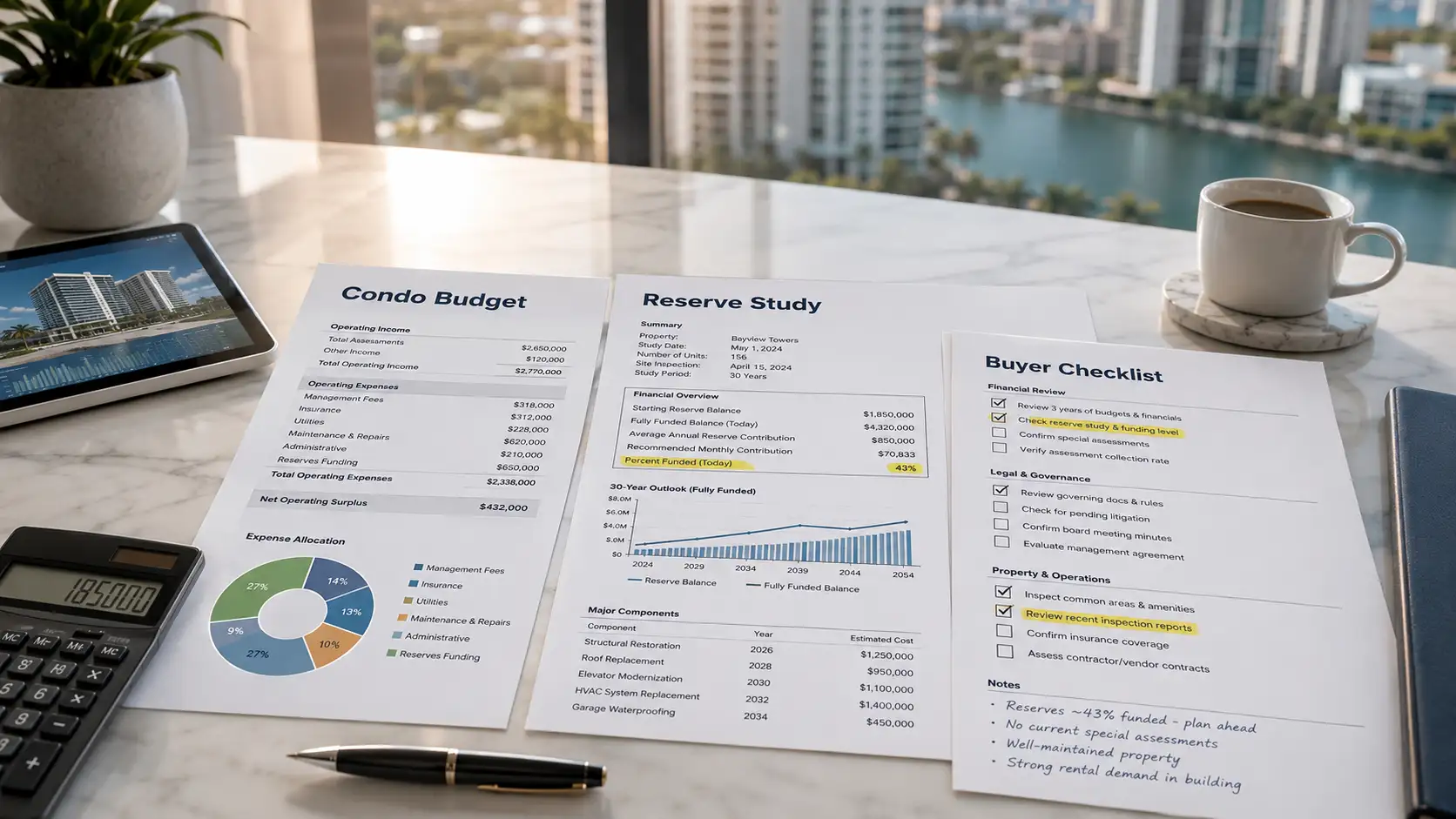 Miami condo reserve study review before purchase