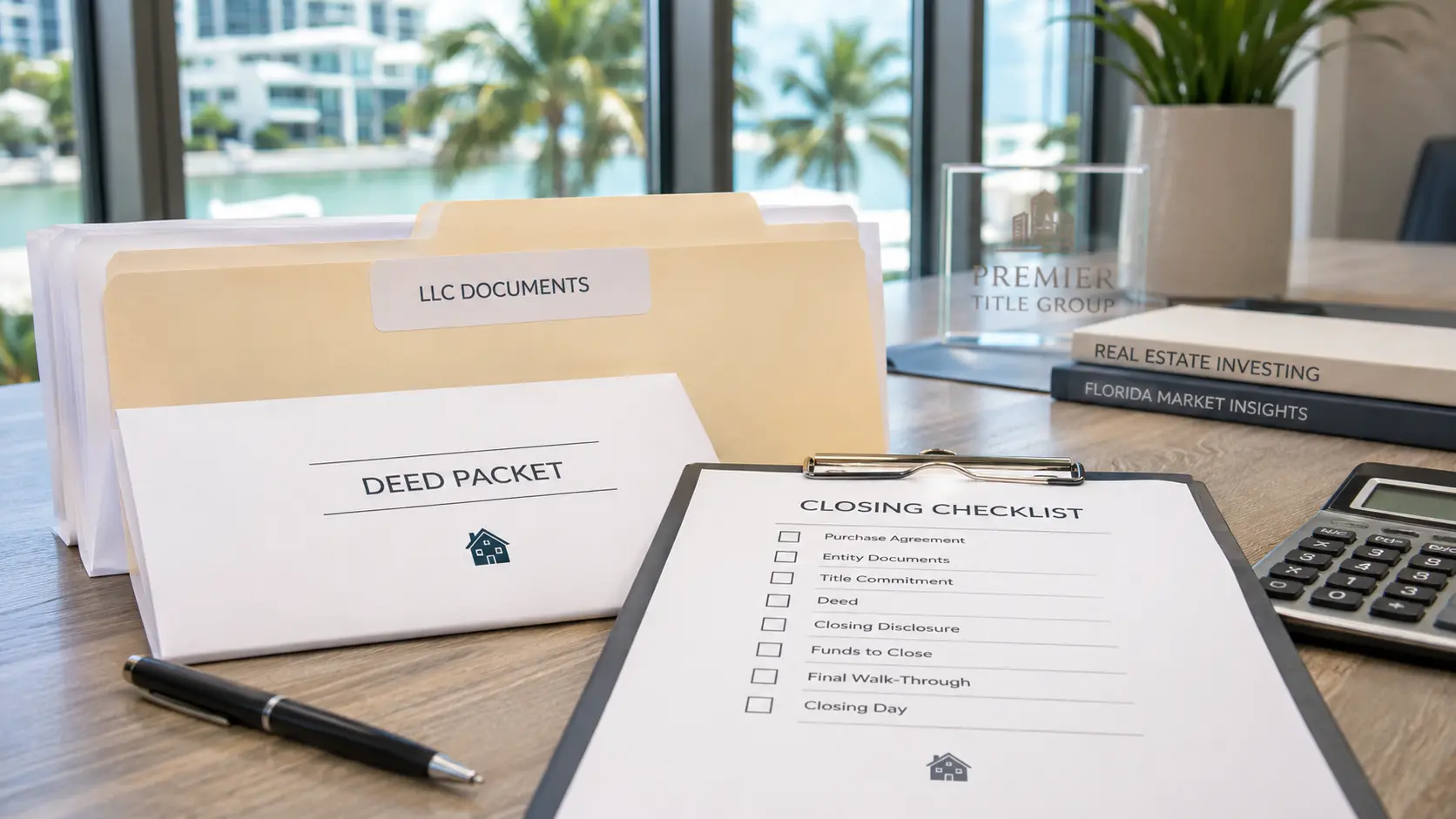 Florida LLC closing documents for real estate purchase