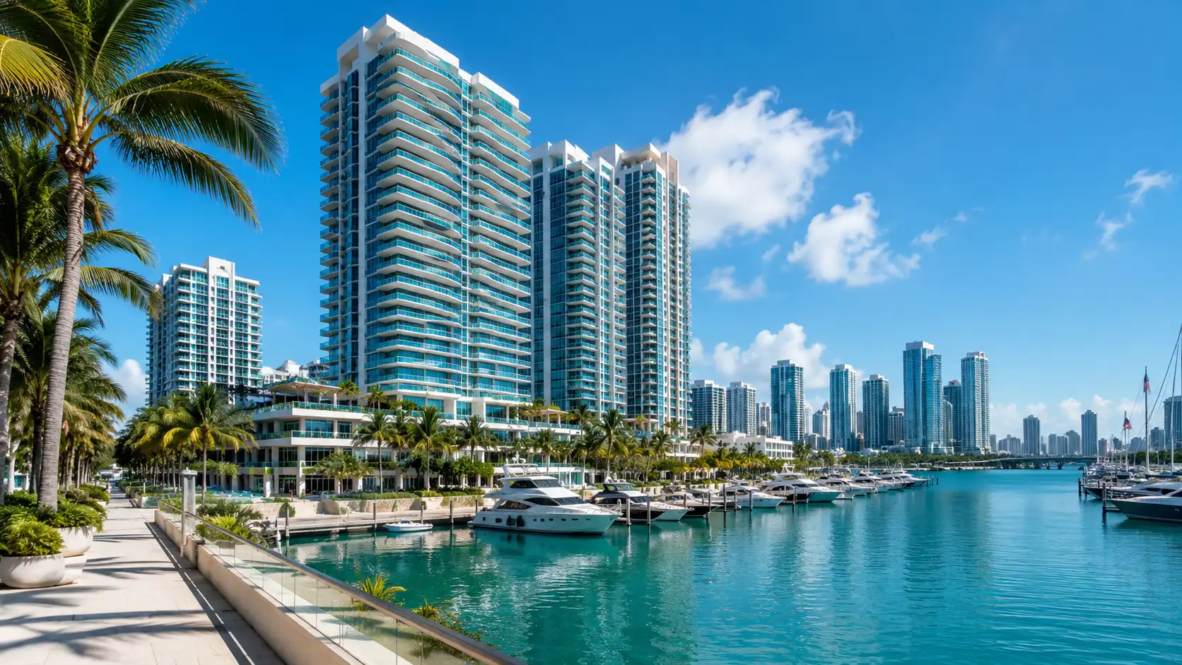 Waterfront Miami investment property and luxury condo towers