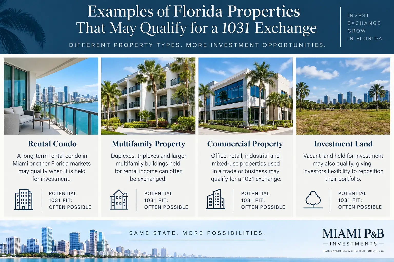 Examples of Florida investment properties that may qualify for a like-kind exchange