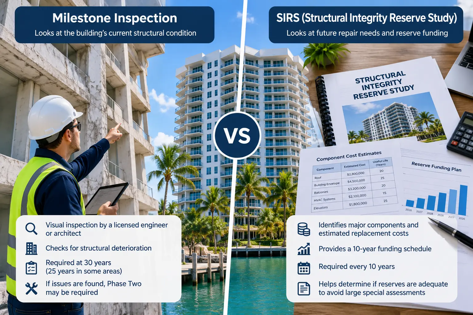 SIRS and Florida condo milestone inspection comparison