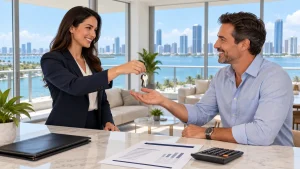 Miami property management fees reviewed with condo keys and a rental statement